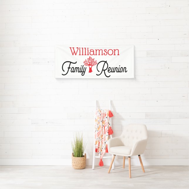 Banderoles Réunion d'arbre familial moderne simple (En situation)