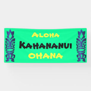 Banderoles Réunion de famille Tiki Tropical Hawaïen Aloha Oha
