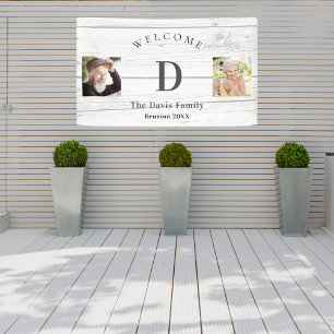 Banderoles Réunion familiale photo personnalisée monogramme b