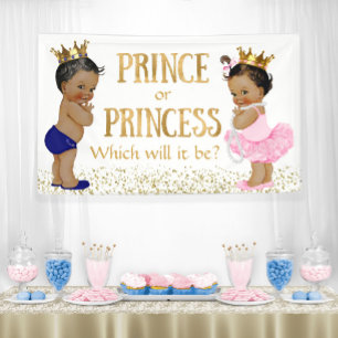 Banderoles Révélation du sexe du bébé Prince Princesse Ethniq