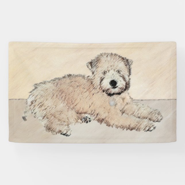 Banderoles Revêtu doux Roue Peinture Terrier Art original (Horizontal)