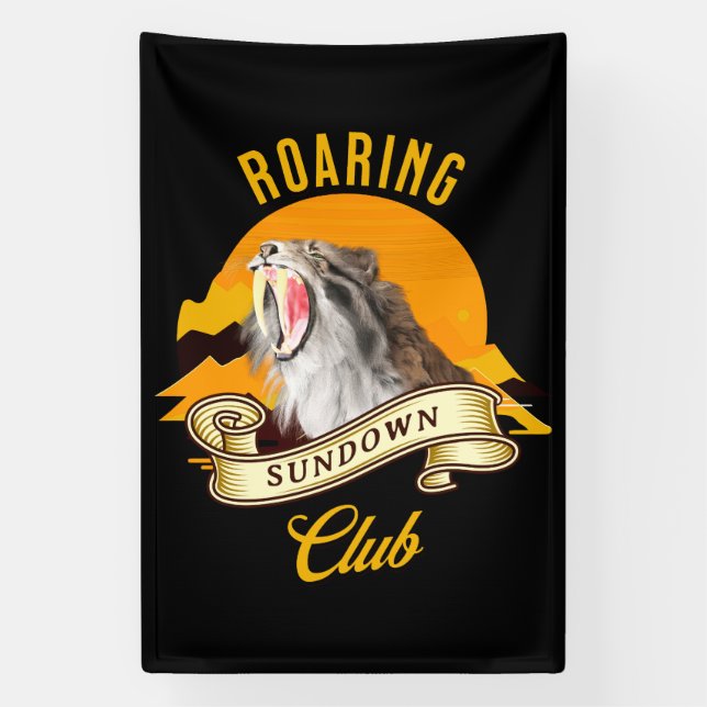 Banderoles Roaring Sundown Club Sabertooth Tiger (Verticale)
