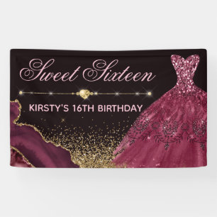 Banderoles Robe aquarelle burgundy et Sweet 16 agate