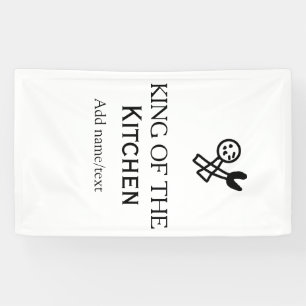 Banderoles Roi du chef de cuisine ajouter un nom couronne ha