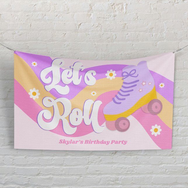 Banderoles Roll Roller Patinage Patinage Anniversaire (Créateur téléchargé)