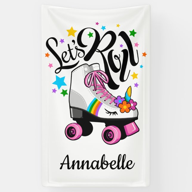 Banderoles Roll Unicorn Roller patinage fille (Vertical)