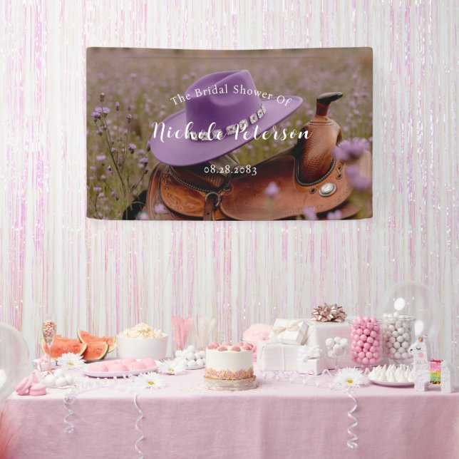 Banderoles Romance Rustique : Selle avec Mariage de Chapeau (Fête)