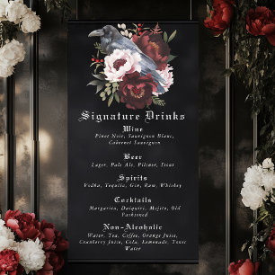 Banderoles Romantique Corbeau gothique Mariage Boissons Bar M