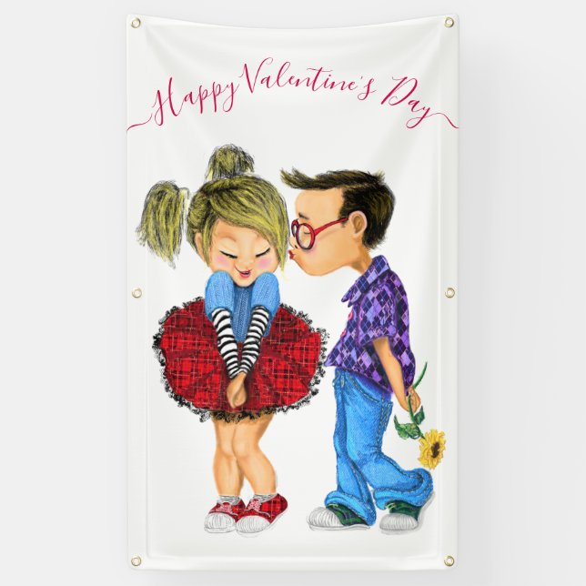 Banderoles Romantique Couple Valentine's Day Banner (Vertical)