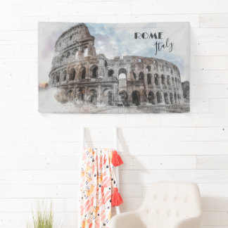 Banderoles Rome Italie Colisée Voyage Art Vintage