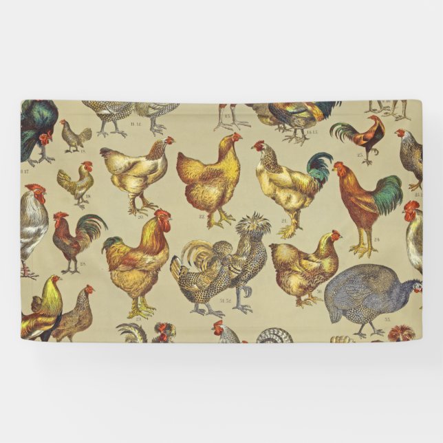 Banderoles Rooster Poulet de la ferme Pays Animal (Horizontal)