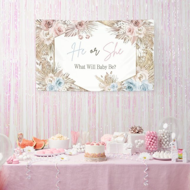 Banderoles Rose d'aquarelle or et bleu marine (Fête)