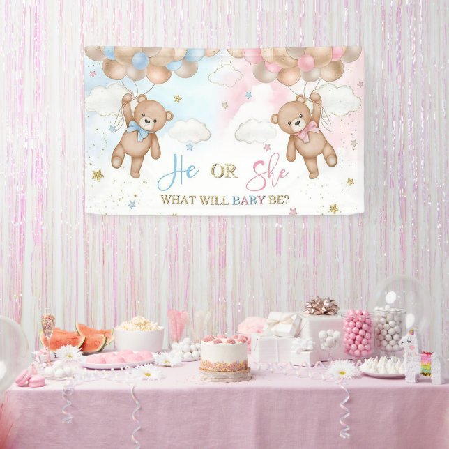 Banderoles Rose d'aquarelle or et bleu marine (Fête)