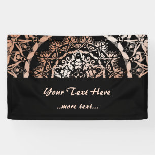 Banderoles Rose Gold Black Floral Mandala