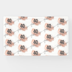 Banderoles Rose Gold Faux Foil 40e anniversaire étape et répé