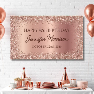 Banderoles Rose Gold Foil Parties scintillant 40e anniversair