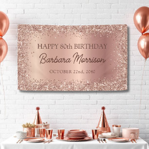 Banderoles Rose Gold Foil Parties scintillant 80e anniversair