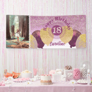 Banderoles Rose Gold Parties scintillant 18e anniversaire & b