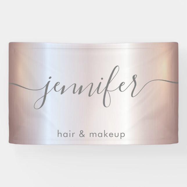 Banderoles Rose pâle lumineux écriture attractive minimaliste (Horizontal)