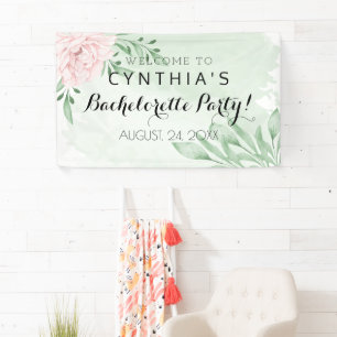 Banderoles Rose rose Eucalyptus Feuille feuillage bachelo