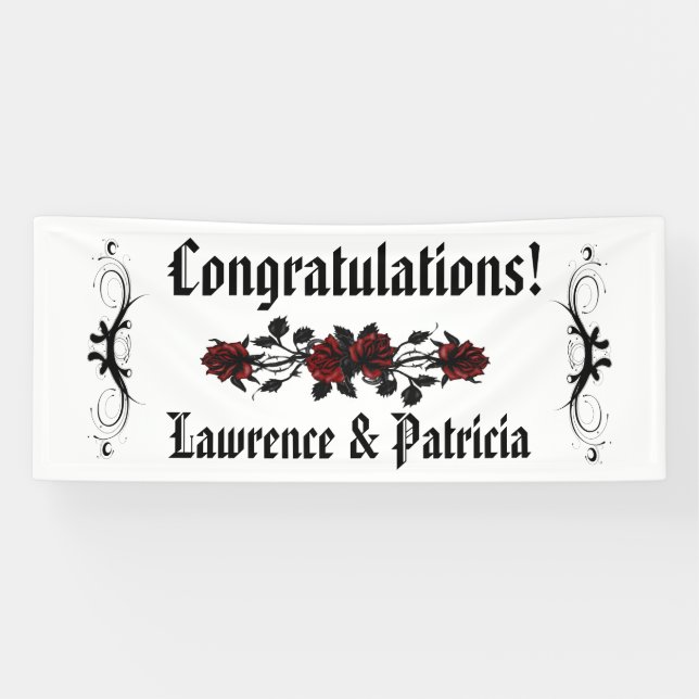 Banderoles Rose rouge goth (Horizontal)