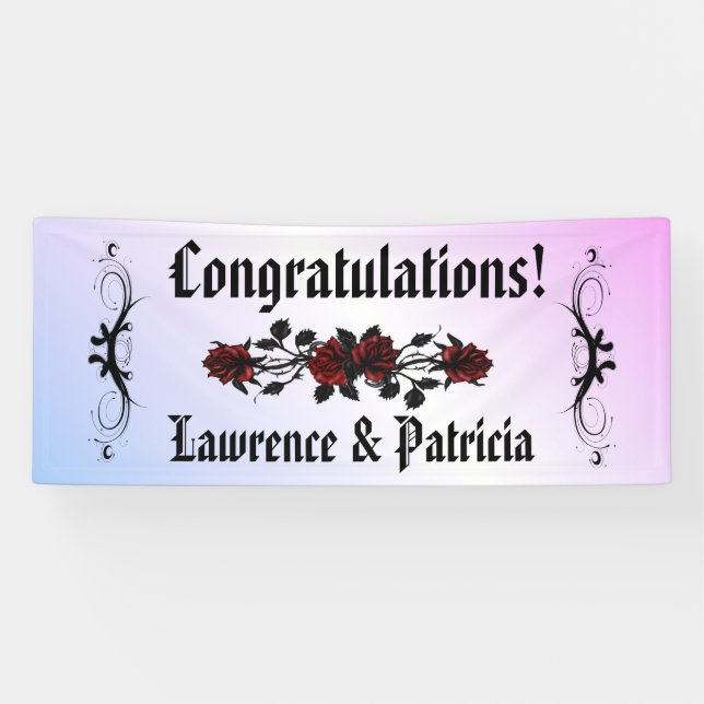 Banderoles Rose rouge goth violet (Horizontal)