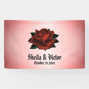 Banderoles Rose rouge gothique Mariage personnel