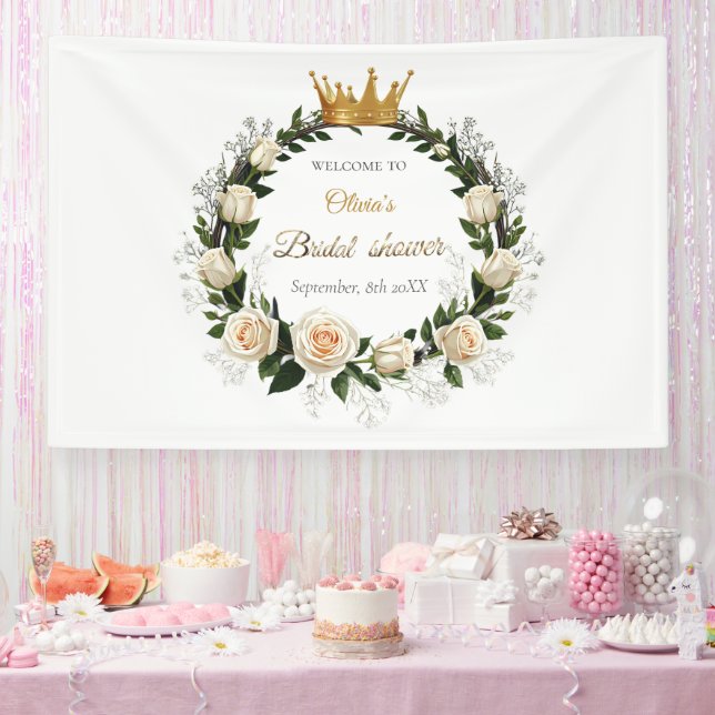 Banderoles Roses blanches et souffle du bébé (Fête)