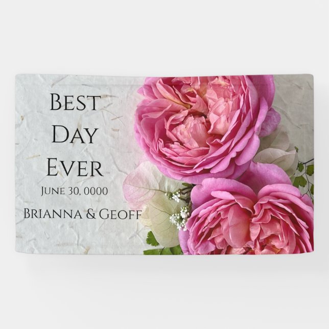Banderoles Roses roses roses avec espace de texte (Horizontal)
