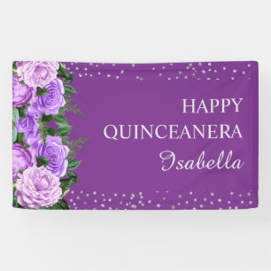Banderoles Roses Violettes Paillettes Florales Joyeuse Quince