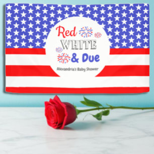 Banderoles Rouge blanc et Baby shower dû