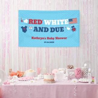 Banderoles Rouge blanc et Baby shower régulier ligne de vêtem