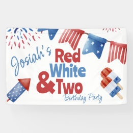 Banderoles Rouge blanc et fête d'anniversaire