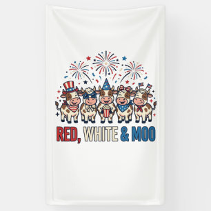 Banderoles Rouge Blanc et Vache Patriotique Vintage Chemise_1