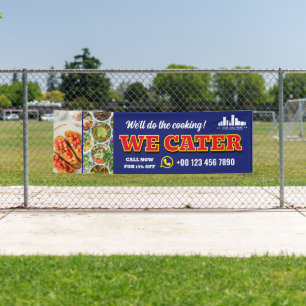 Banderoles Rouge Bleu Nous Cater Restauration Promo Logo Phot