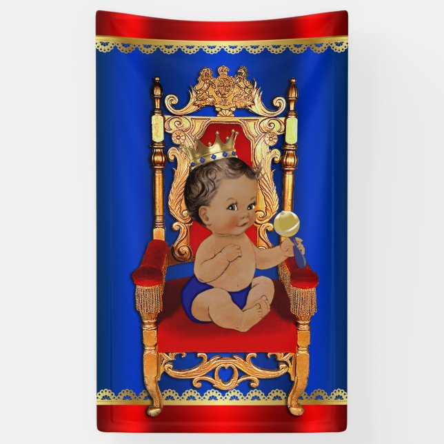 Banderoles Royal Regal Fancy Ethnic Prince Boy Baby shower (Vertical)
