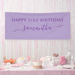 Banderoles Ruban de 21e anniversaire Joyeux Royal Violet Nom