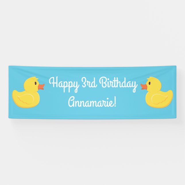 Banderoles Rubber Ducky 1er Anniversaire Fête Enfants Bébé (Horizontal)