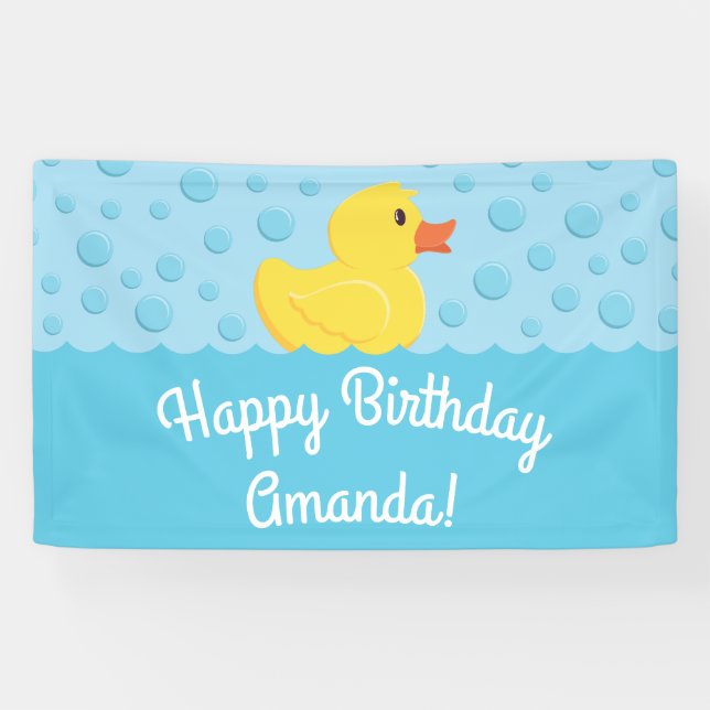 Banderoles Rubber Ducky 1er Anniversaire Fête Enfants Bébé (Horizontal)