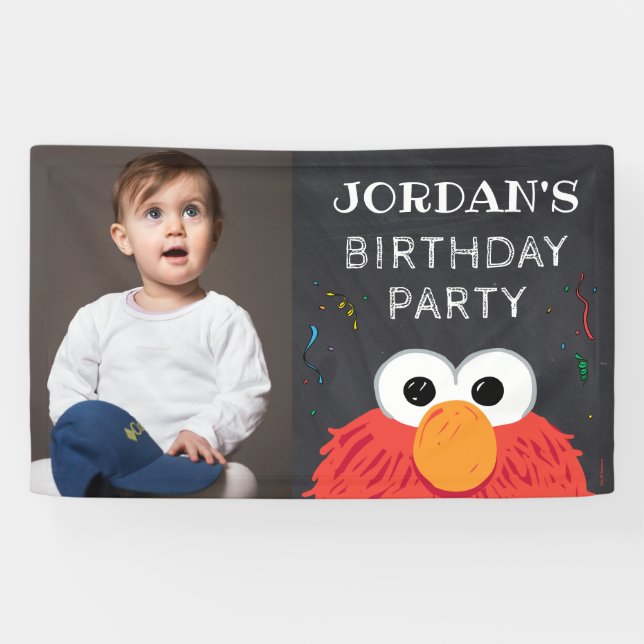 Banderoles Rue Sésame | Elmo Birthday Chalkboard (Horizontal)