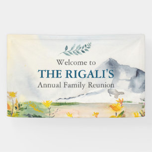 Banderoles Russe aquarelle Montagne Réunion familiale