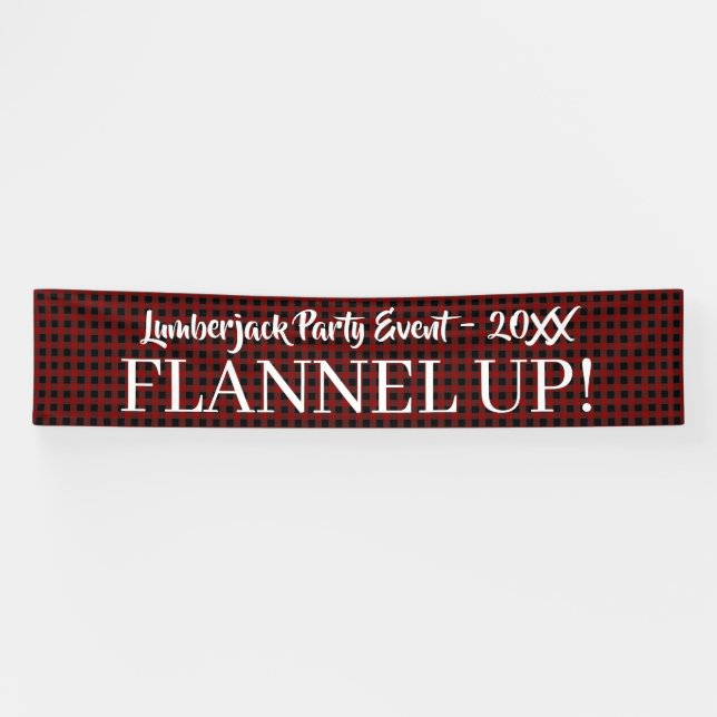 Banderoles Russe Lumberjack Plaid Typographie Événement Perso (Horizontal)