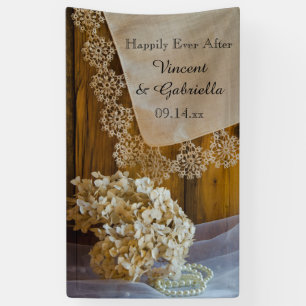 Banderoles Rustic Country Lace Barn Mariage