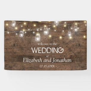 Banderoles Rustic Mason Jar String Lights Mariage Bienvenue