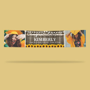 Banderoles Rustic Sunflower 2023 Graduation 2 Photo