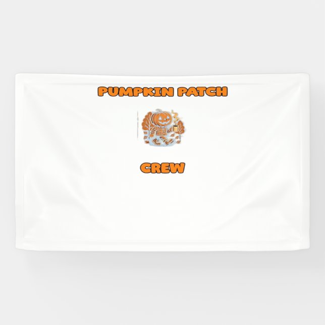 Banderoles Rustique Automne Citrouille Floral Feuille Classiq (Horizontal)