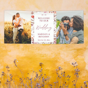 Banderoles Rustique Bohème Chic Fleurs Sauvages Photo Bienven