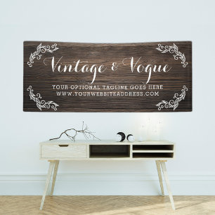 Banderoles Rustique Vintage Bois élégant Country Farm Boutiqu