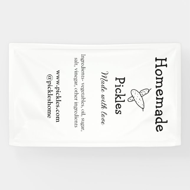 Banderoles Sachets maison faits avec amour ajouter texte site (Horizontal)