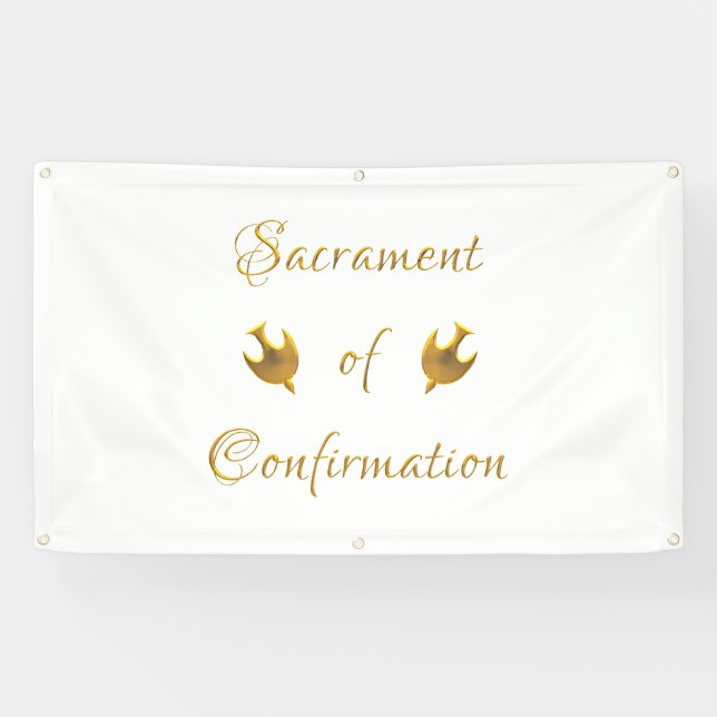 Banderoles Sacrement d'or de la Confirmation et de l'Esprit S (Horizontal)